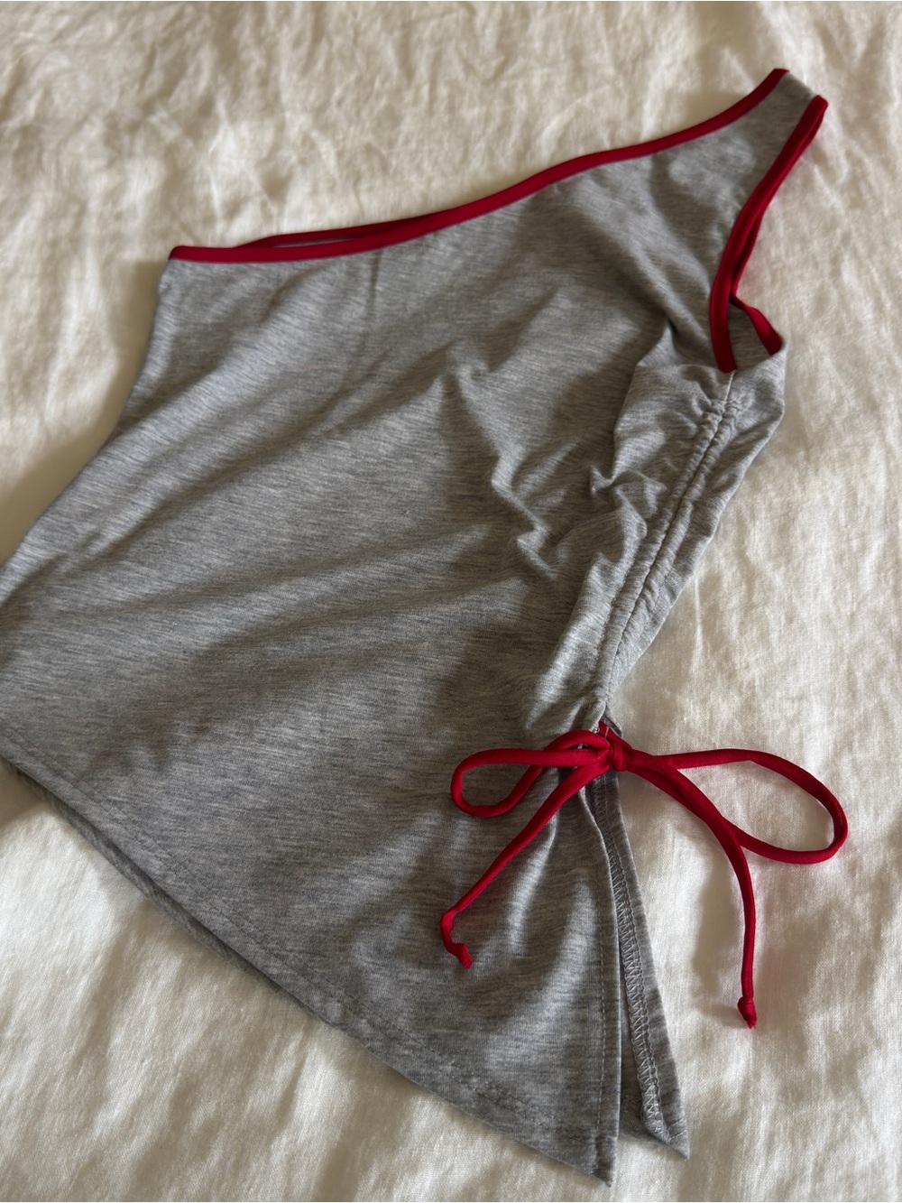 Lisa Says Gah One Shoulder Erin Tank Heather Grey - Picture 7 of 7